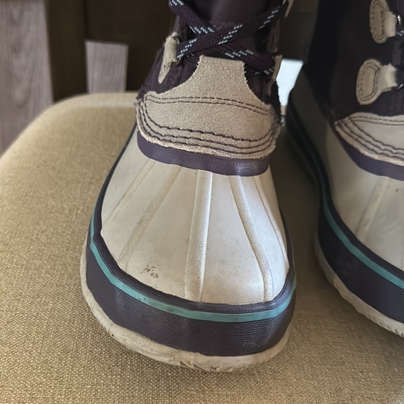 LL Bean Women’s Suede Lace Up Lined Snow Boots Purple Gray Size 7 - Picture 10 of 13